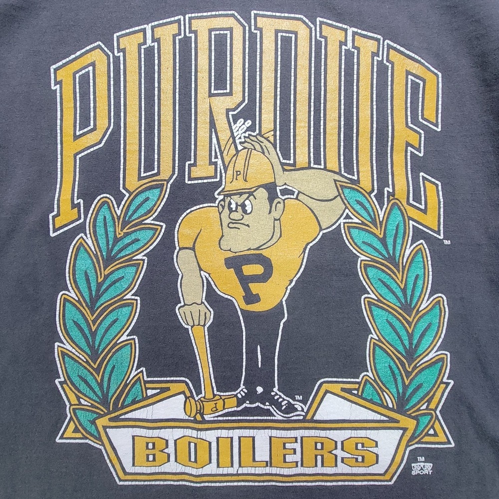 Vintage 90s Purdue Boilermakers T Shirt Santee HVYWT Made in USA Medium